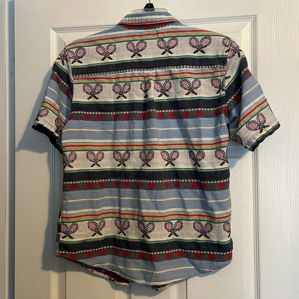 Cabin Creek women’s vintage tennis racket button down shirt size medium - Picture 7 of 9